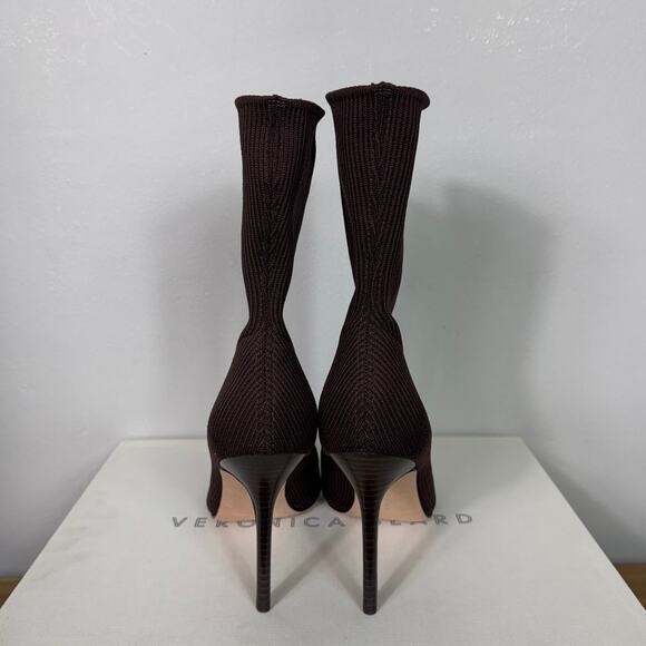 New Veronica Beard Lisa Knit Stiletto Booties in Espresso Women's Size 9 - Picture 8 of 9